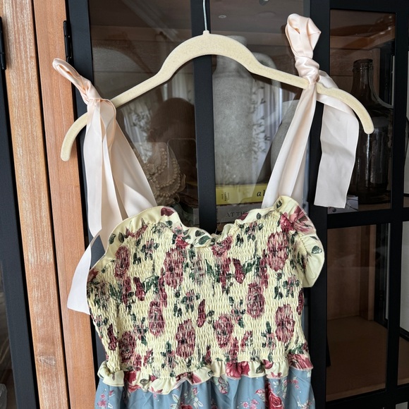 Amazon maxi dress Free People Bluebell tiered smocked dress warm flowered combo - Picture 6 of 6